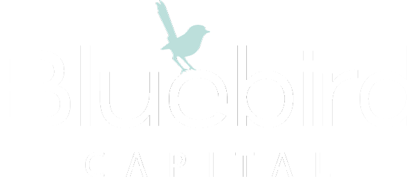 Bluebird Capital Logo, reverse in white
